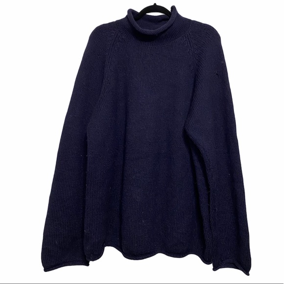 J. Crew Navy Blue 100% Wool Sweater